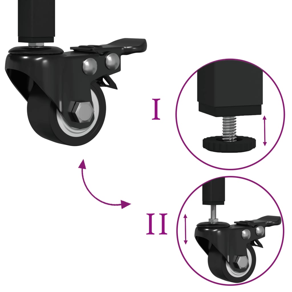 Chariot de cuisine chêne fumé 100x50x95 cm bois d'ingénierie - XIOS