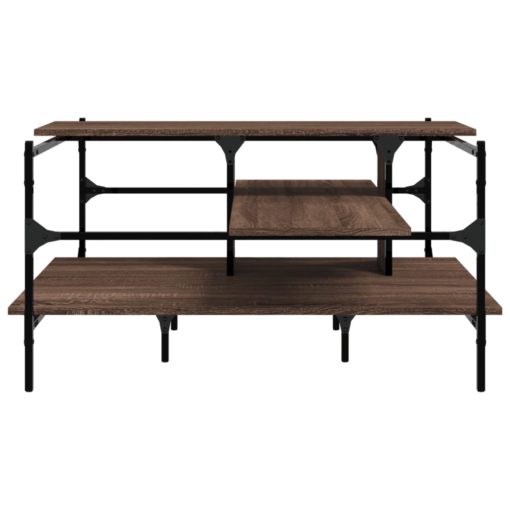 Table basse chêne marron 100x100x48,5 cm bois d'ingénierie - XIOS