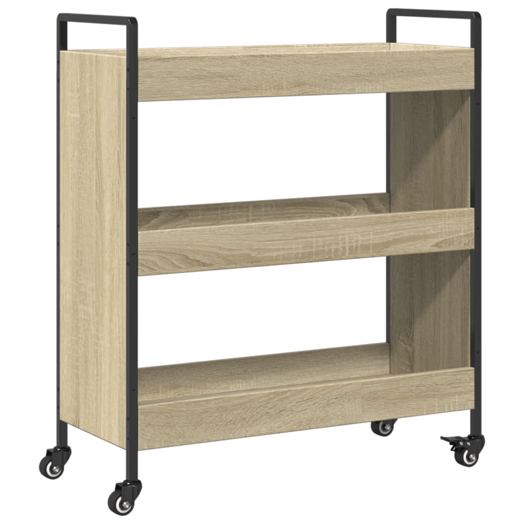 Chariot de cuisine chêne sonoma 70x30x82 cm bois d'ingénierie