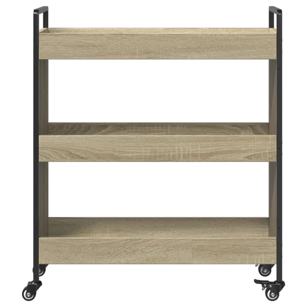 Chariot de cuisine chêne sonoma 70x30x82 cm bois d'ingénierie