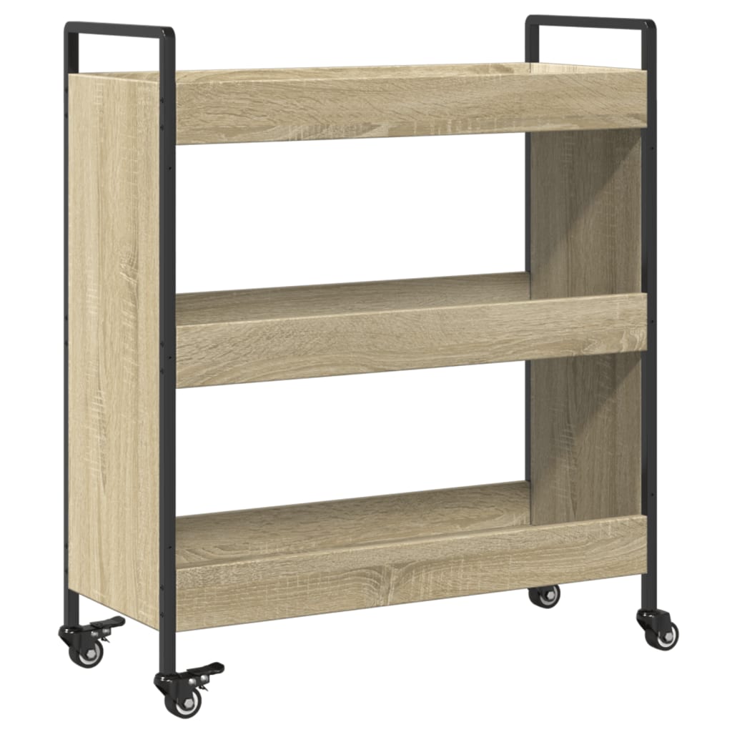 Chariot de cuisine chêne sonoma 70x30x82 cm bois d'ingénierie