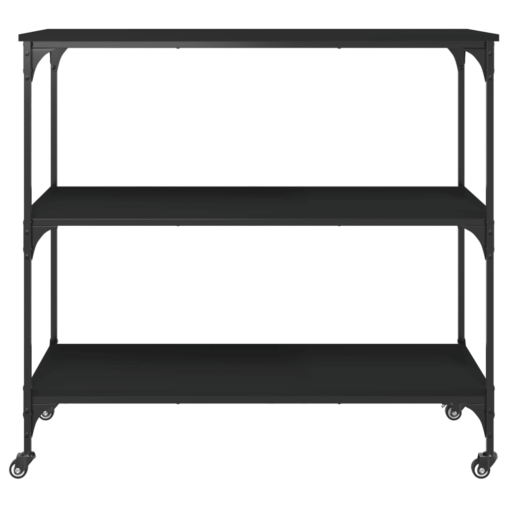 Chariot de cuisine noir 102x50x95 cm bois d'ingénierie - XIOS