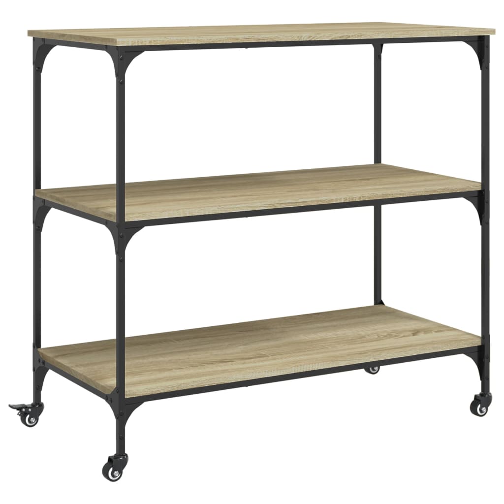 Chariot de cuisine chêne sonoma 102x50x95 cm bois d'ingénierie
