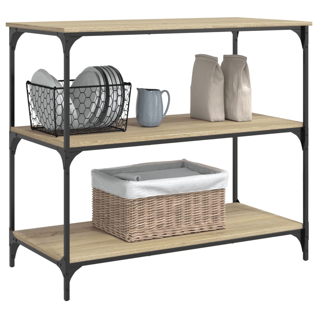 Chariot de cuisine chêne sonoma 102x50x95 cm bois d'ingénierie