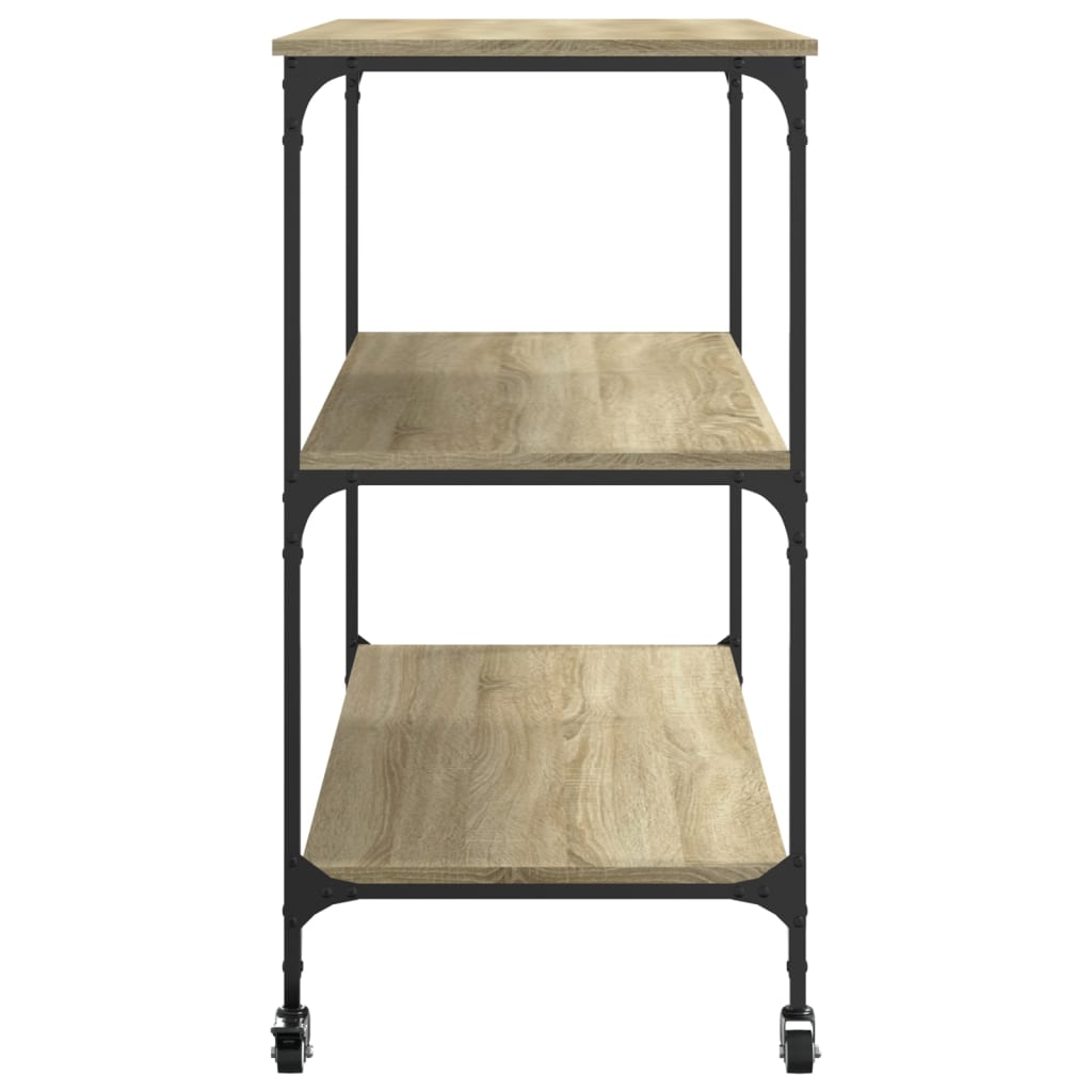 Chariot de cuisine chêne sonoma 102x50x95 cm bois d'ingénierie