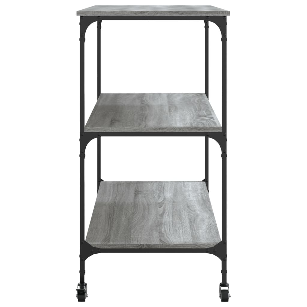 Chariot de cuisine sonoma gris 102x50x95 cm bois d'ingénierie - XIOS