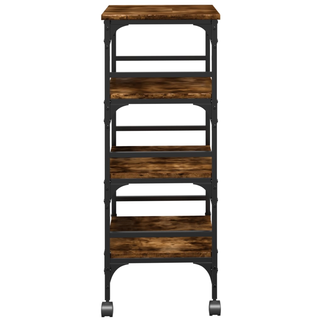 Chariot de cuisine chêne fumé 45x35x89,5 cm bois d'ingénierie - XIOS