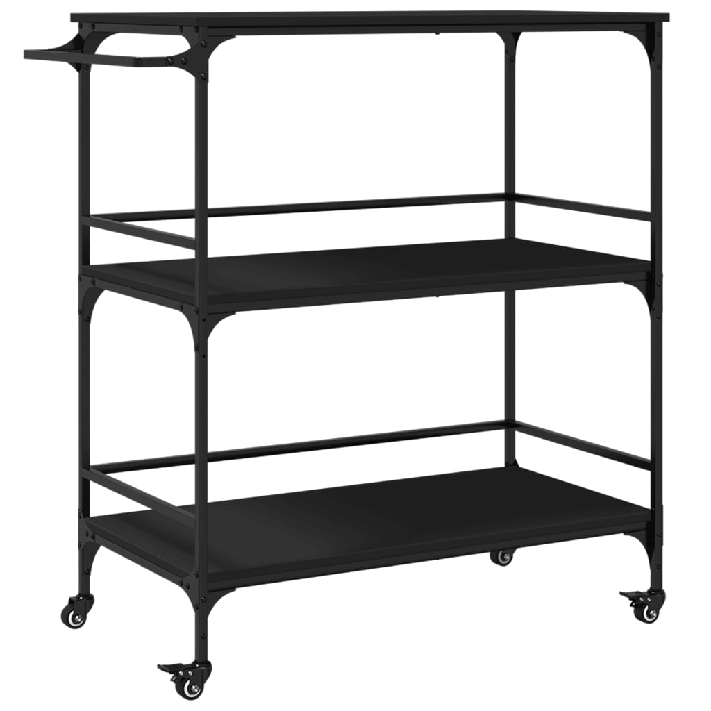Chariot de cuisine noir 100,5x50x105 cm bois d'ingénierie - XIOS