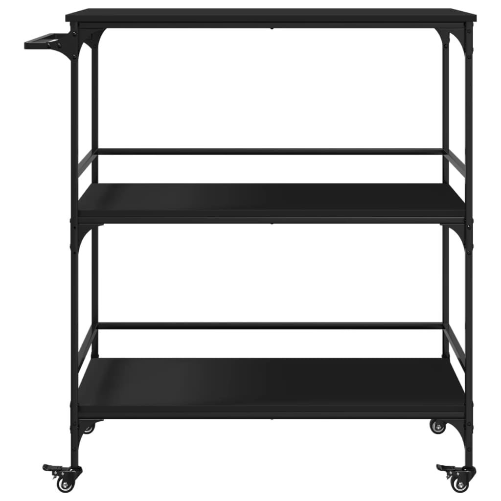 Chariot de cuisine noir 100,5x50x105 cm bois d'ingénierie - XIOS