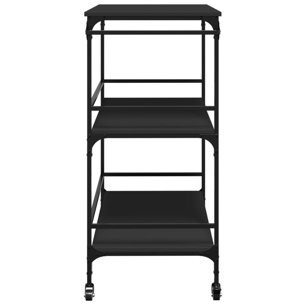 Chariot de cuisine noir 100,5x50x105 cm bois d'ingénierie - XIOS