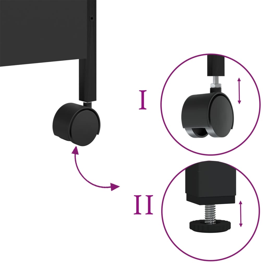 Chariot de cuisine noir 50x30x70 cm bois d'ingénierie - XIOS