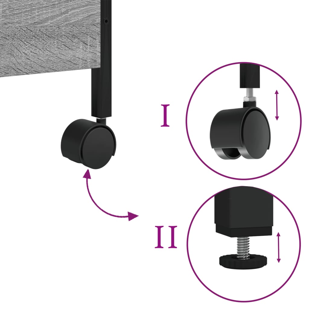 Chariot de cuisine sonoma gris 50x30x70 cm bois d'ingénierie - XIOS