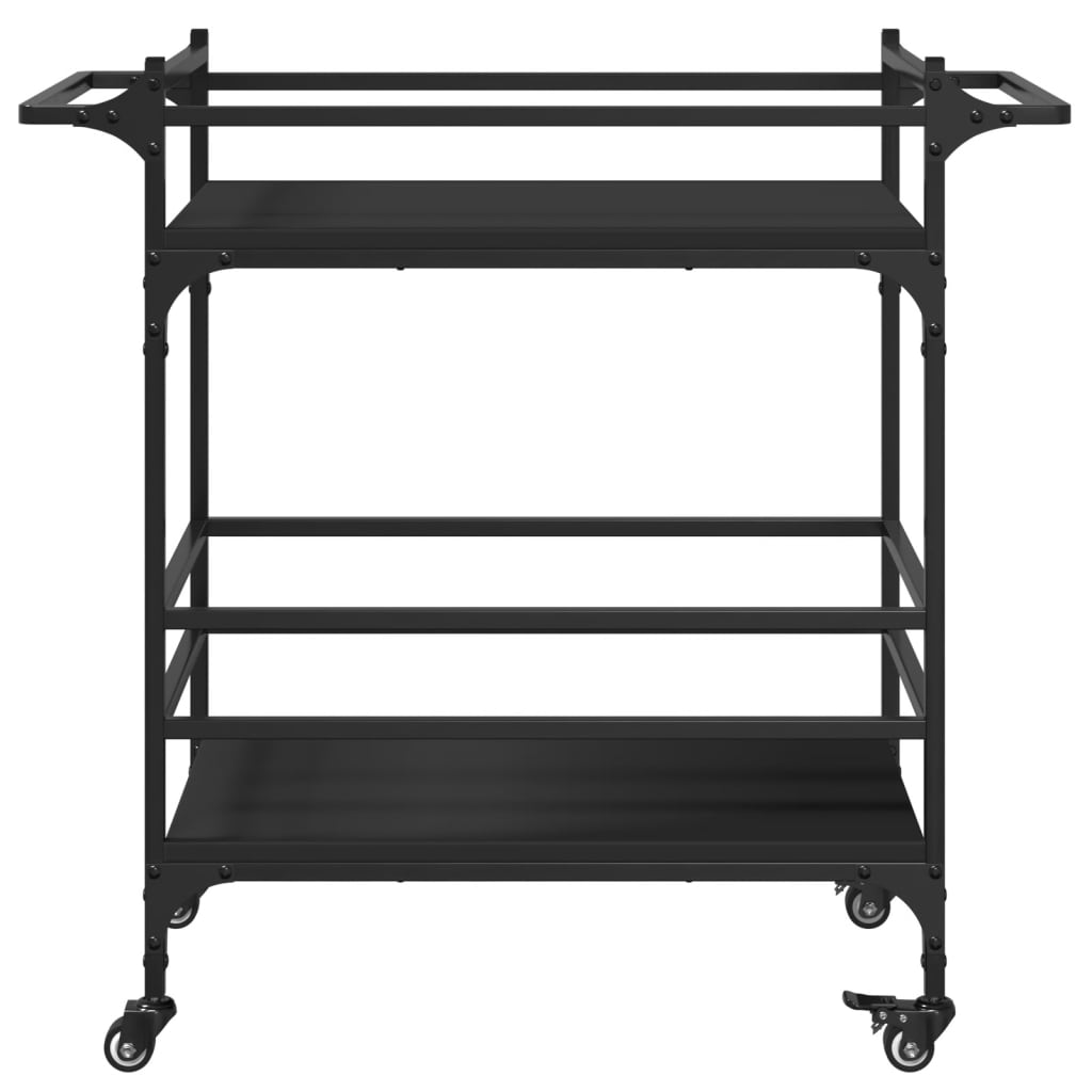Chariot de cuisine noir 82x40x78,5 cm bois d'ingénierie - XIOS