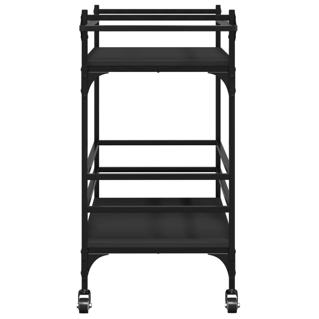 Chariot de cuisine noir 82x40x78,5 cm bois d'ingénierie - XIOS