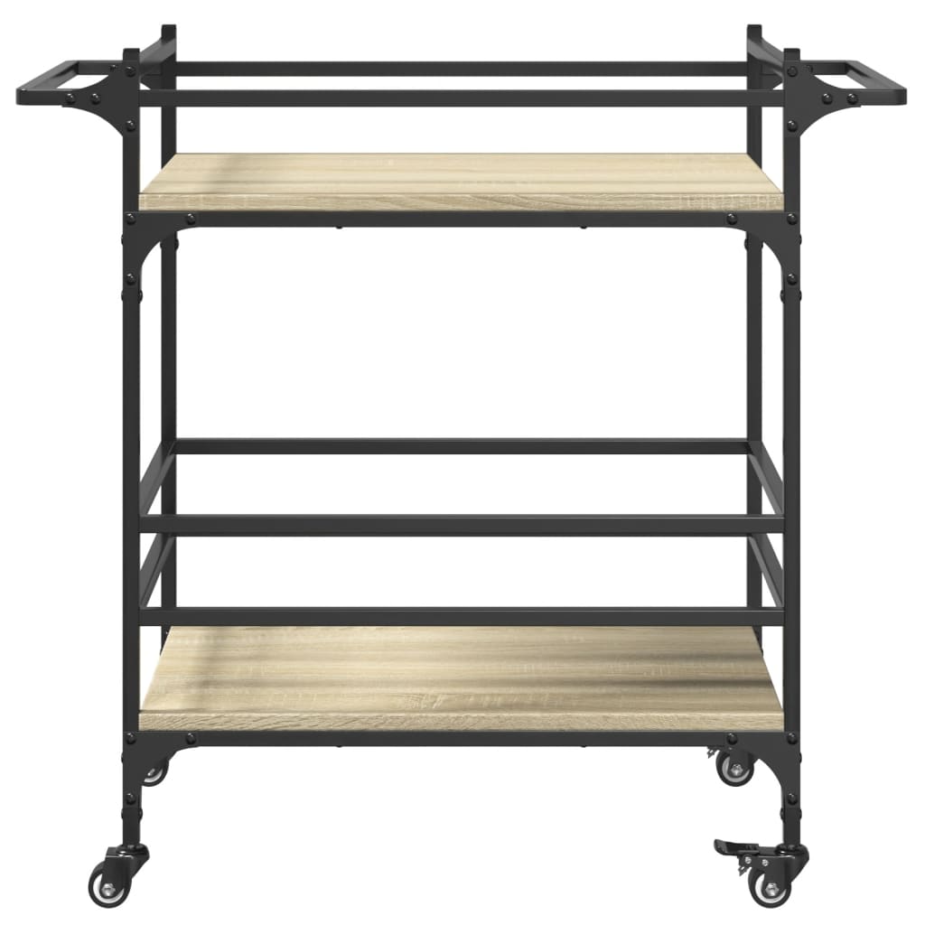 Chariot de cuisine chêne sonoma 82x40x78,5 cm bois d'ingénierie - XIOS