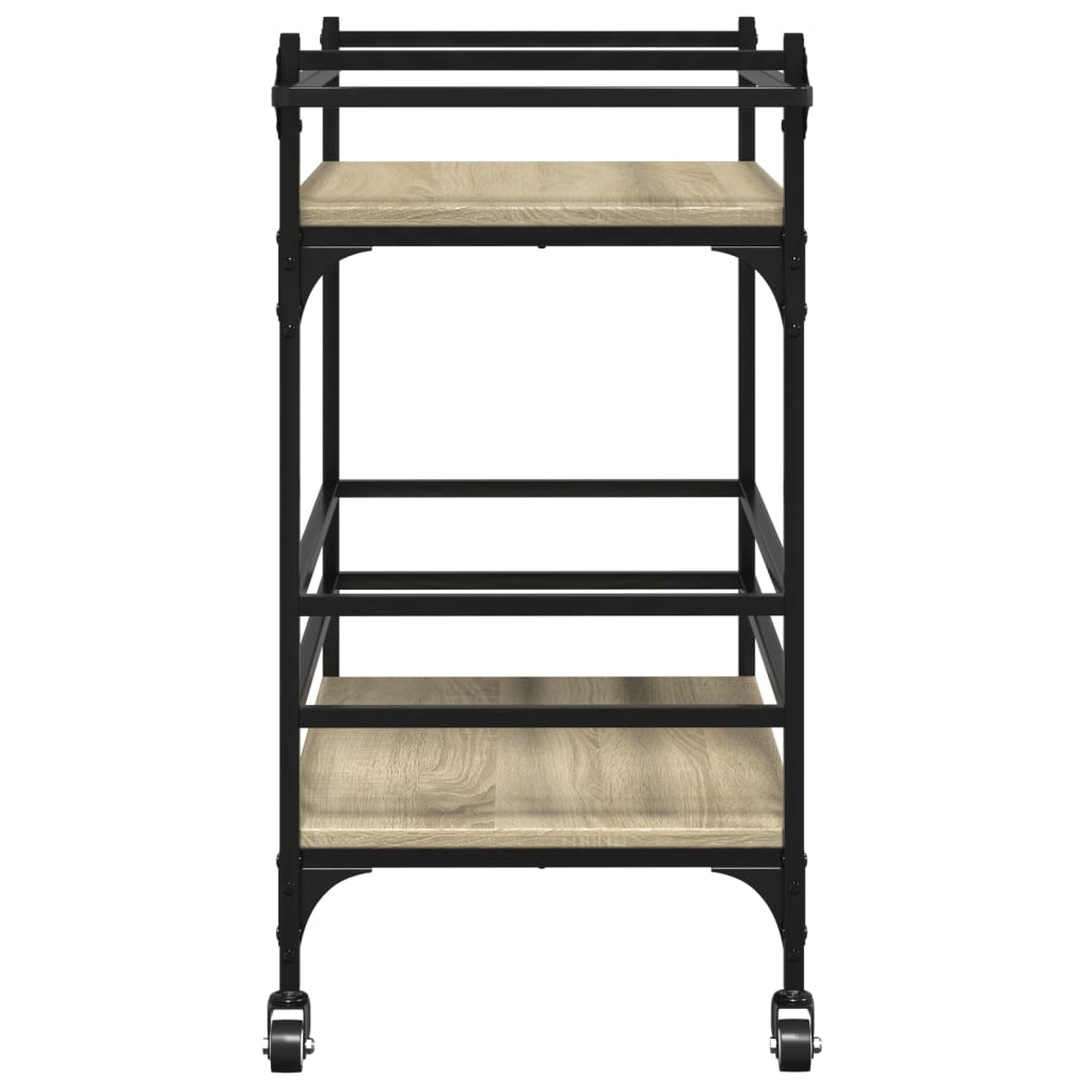 Chariot de cuisine chêne sonoma 82x40x78,5 cm bois d'ingénierie - XIOS