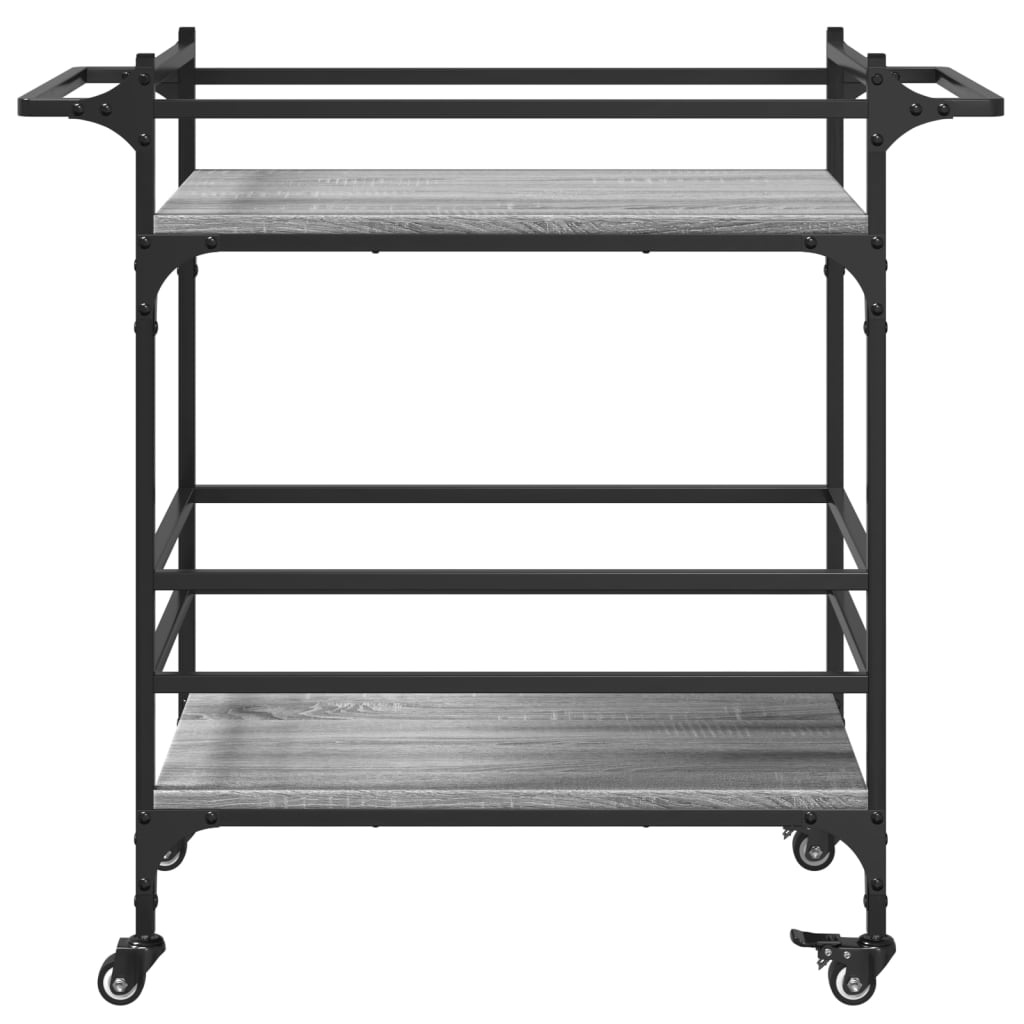 Chariot de cuisine sonoma gris 82x40x78,5 cm bois d'ingénierie - XIOS