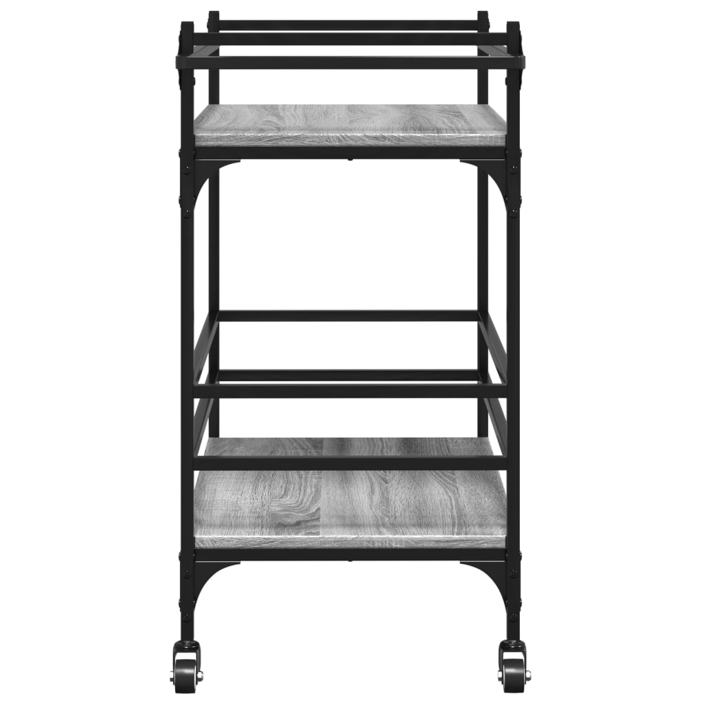 Chariot de cuisine sonoma gris 82x40x78,5 cm bois d'ingénierie - XIOS