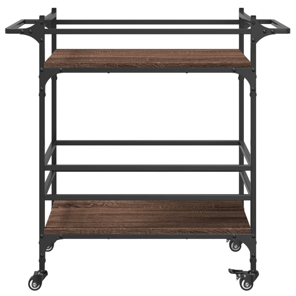Chariot de cuisine chêne marron 82x40x78,5 cm bois d'ingénierie - XIOS