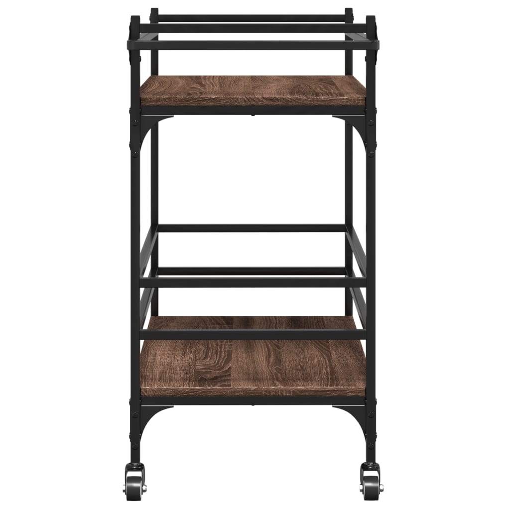 Chariot de cuisine chêne marron 82x40x78,5 cm bois d'ingénierie - XIOS