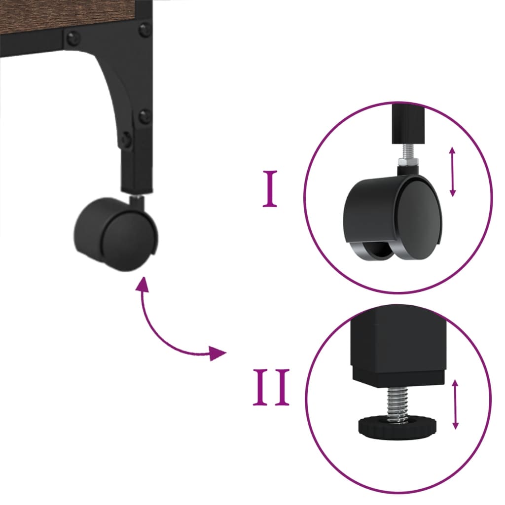 Chariot de cuisine chêne marron 60,5x31x72,5 cm bois ingénierie - XIOS