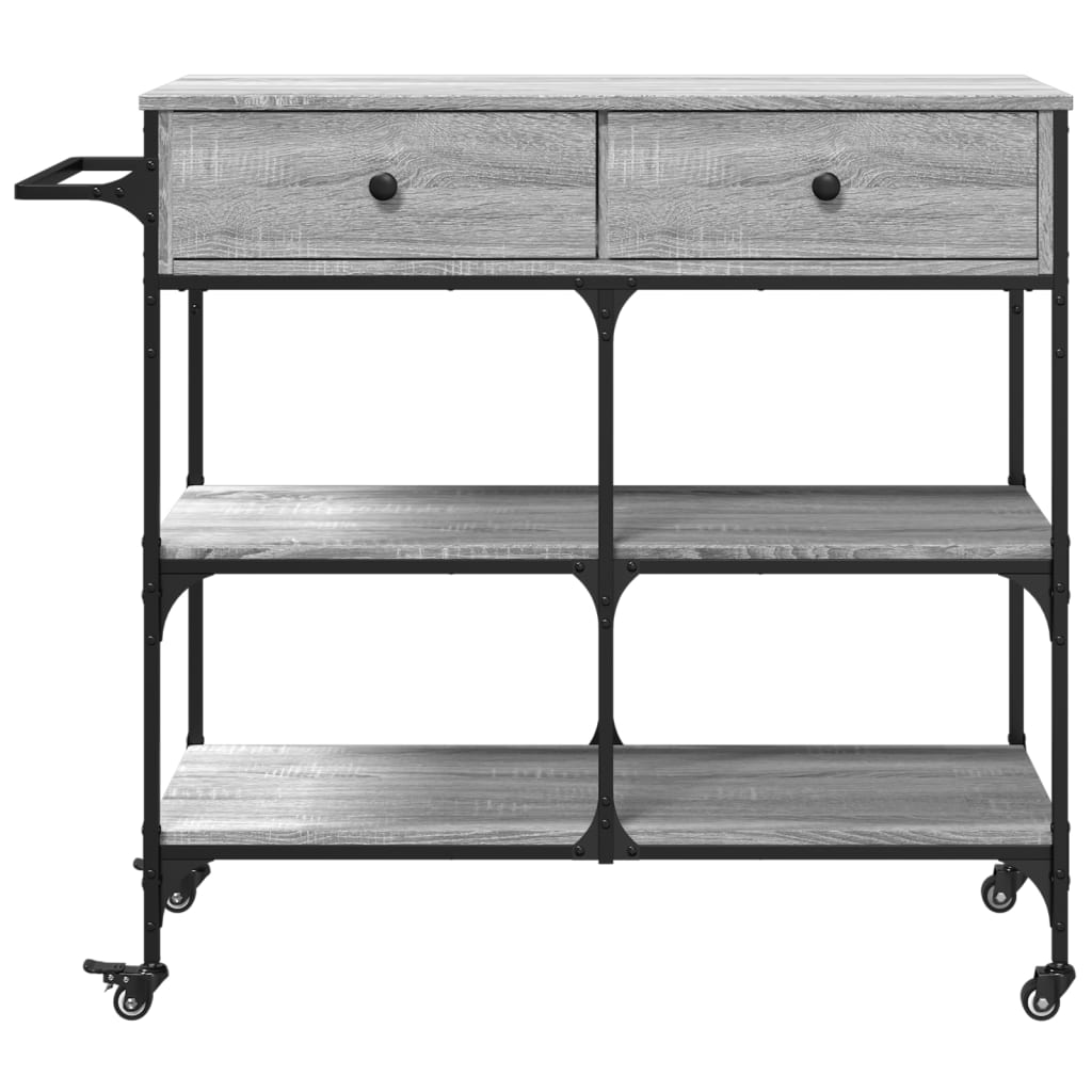 Chariot de cuisine sonoma gris 105x42x95 cm bois d'ingénierie - XIOS