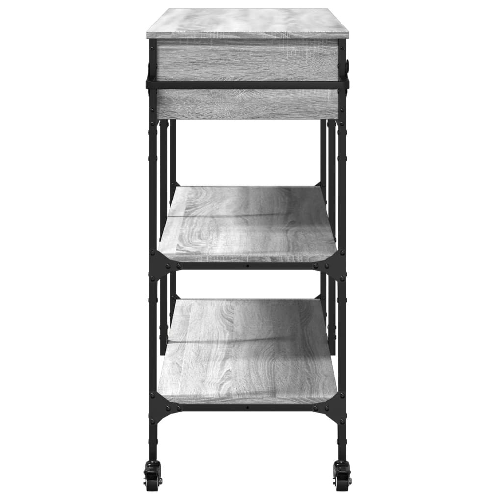 Chariot de cuisine sonoma gris 105x42x95 cm bois d'ingénierie - XIOS