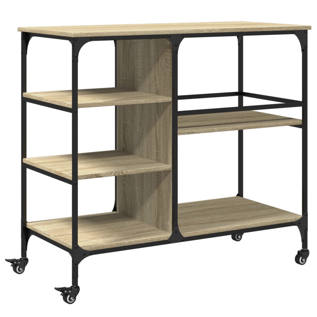 Chariot de cuisine chêne sonoma 100x45x89,5cm bois d'ingénierie