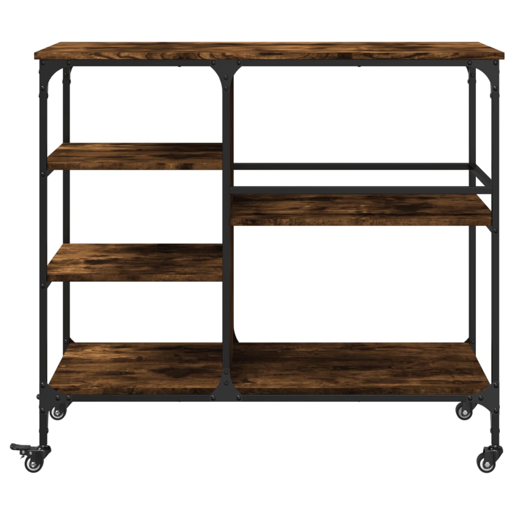 Chariot de cuisine chêne fumé 100x45x89,5 cm bois d'ingénierie - XIOS