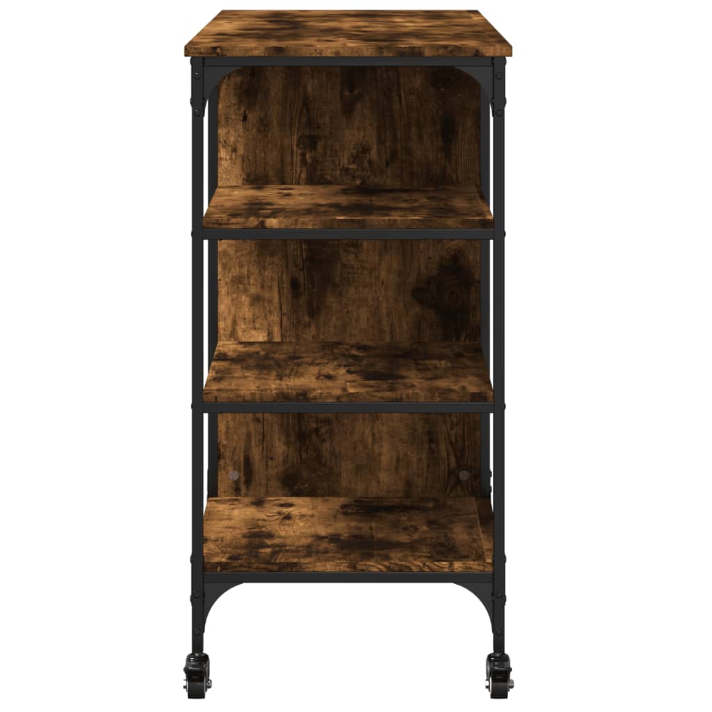 Chariot de cuisine chêne fumé 100x45x89,5 cm bois d'ingénierie - XIOS