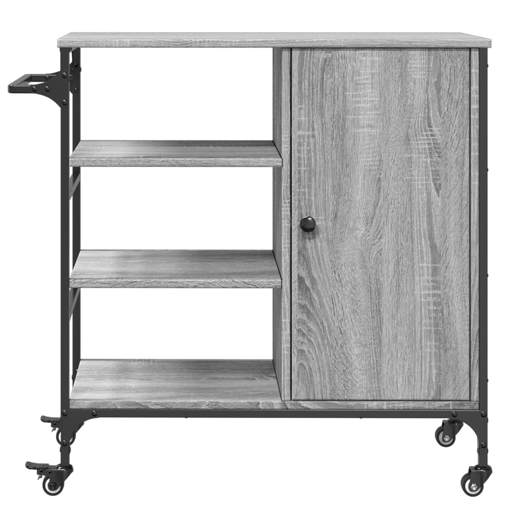 Chariot de cuisine sonoma gris 87,5x38,5x84,5cm bois ingénierie - XIOS