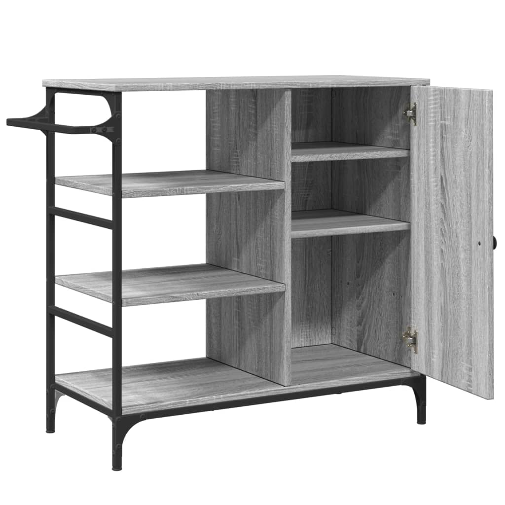 Chariot de cuisine sonoma gris 87,5x38,5x84,5cm bois ingénierie - XIOS
