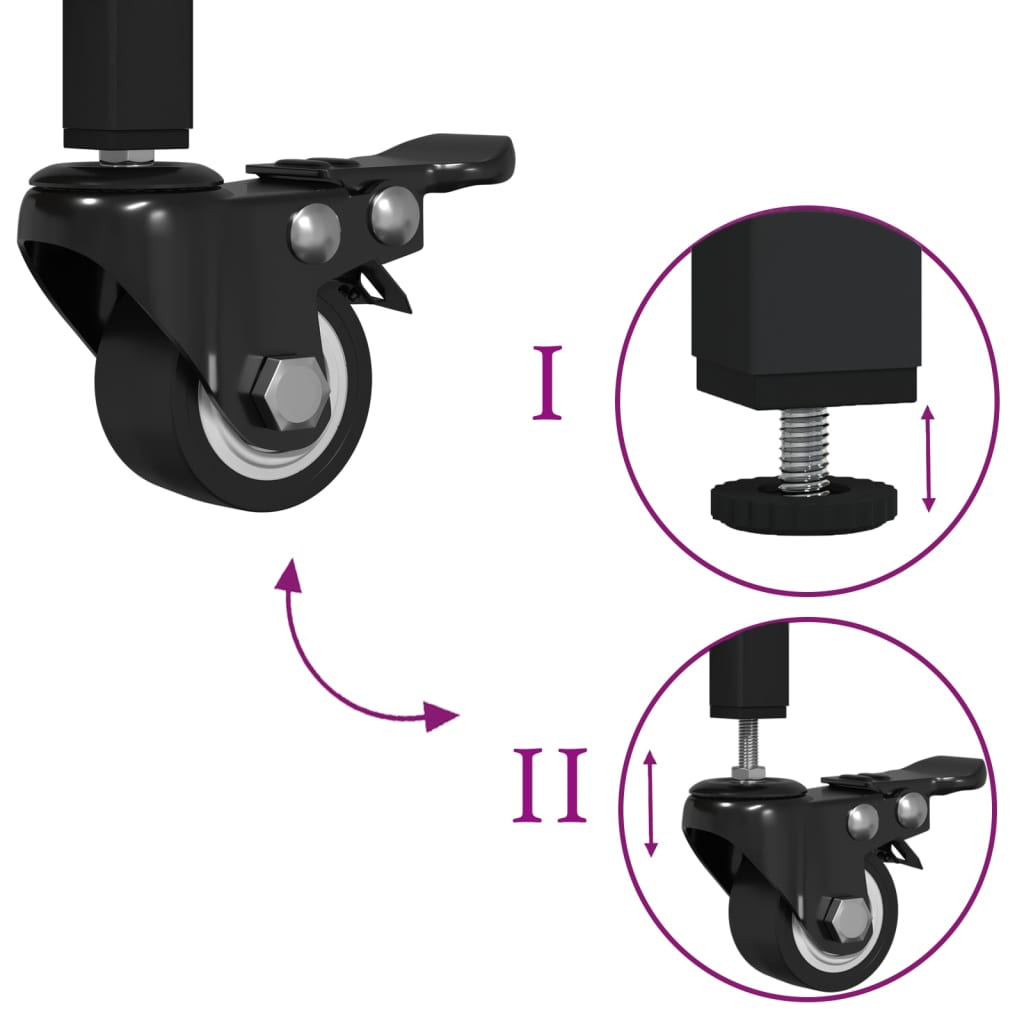 Chariot de cuisine chêne fumé 65x40x86,5 cm bois d'ingénierie - XIOS