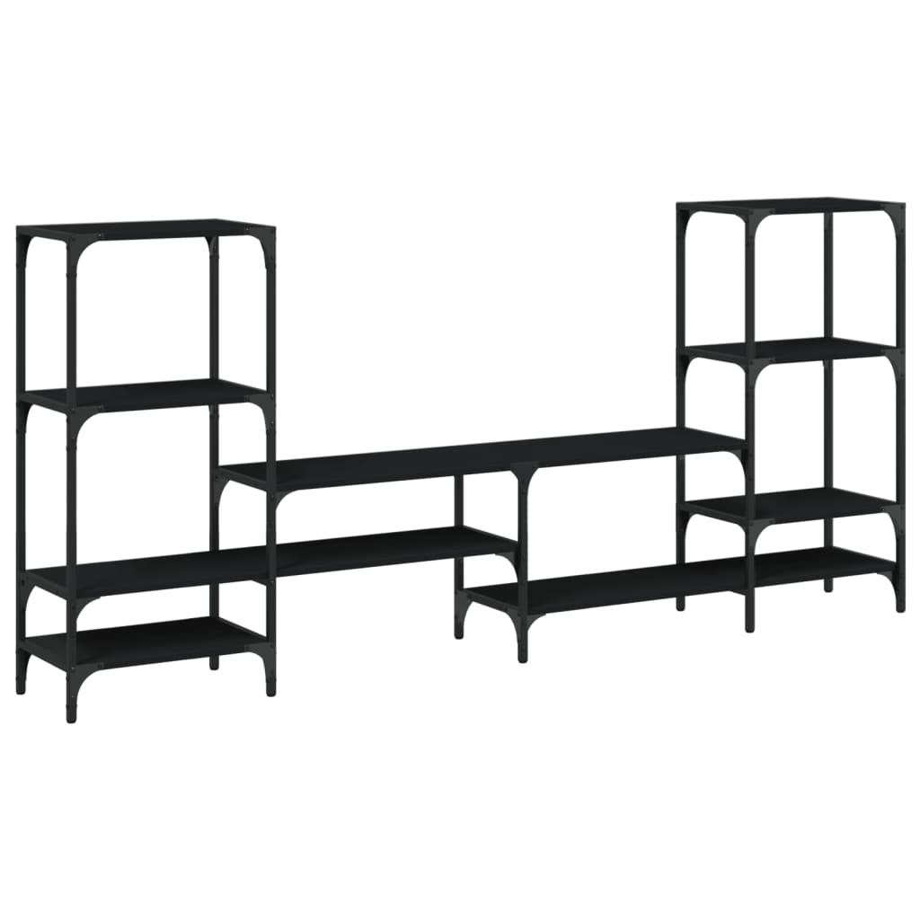 Meuble TV noir 206,5x28,5x95 cm Bois d'ingénierie - XIOS