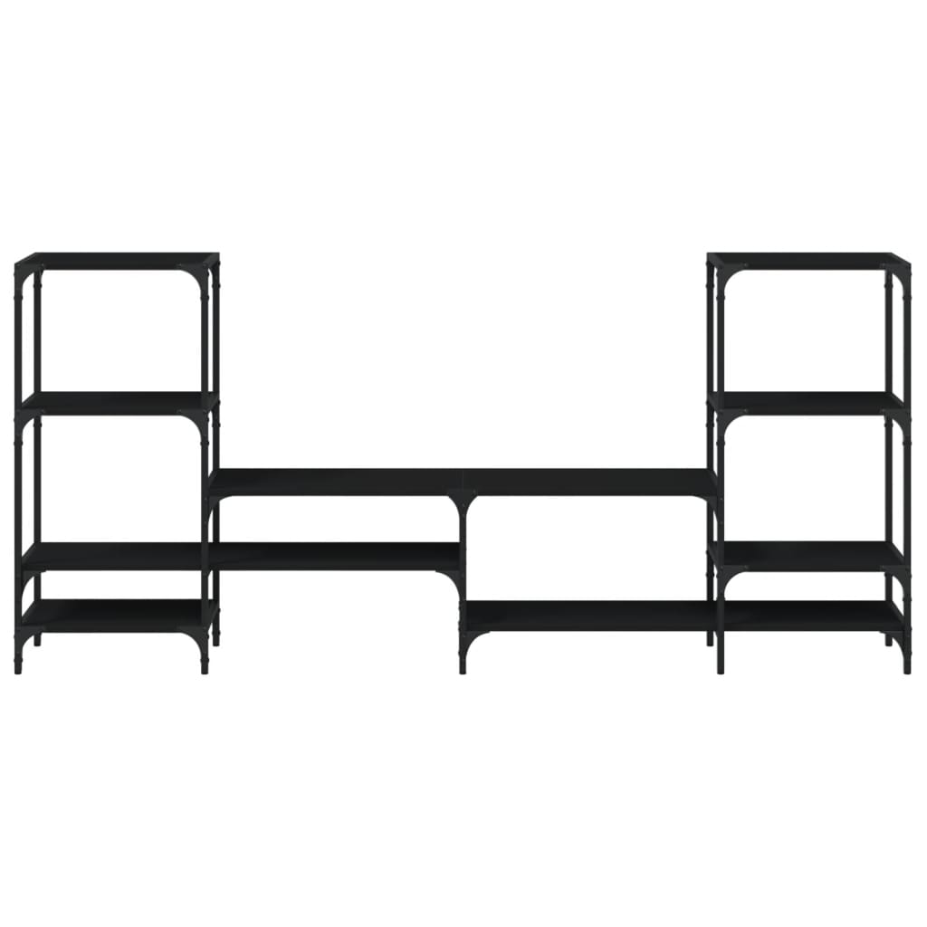 Meuble TV noir 206,5x28,5x95 cm Bois d'ingénierie - XIOS
