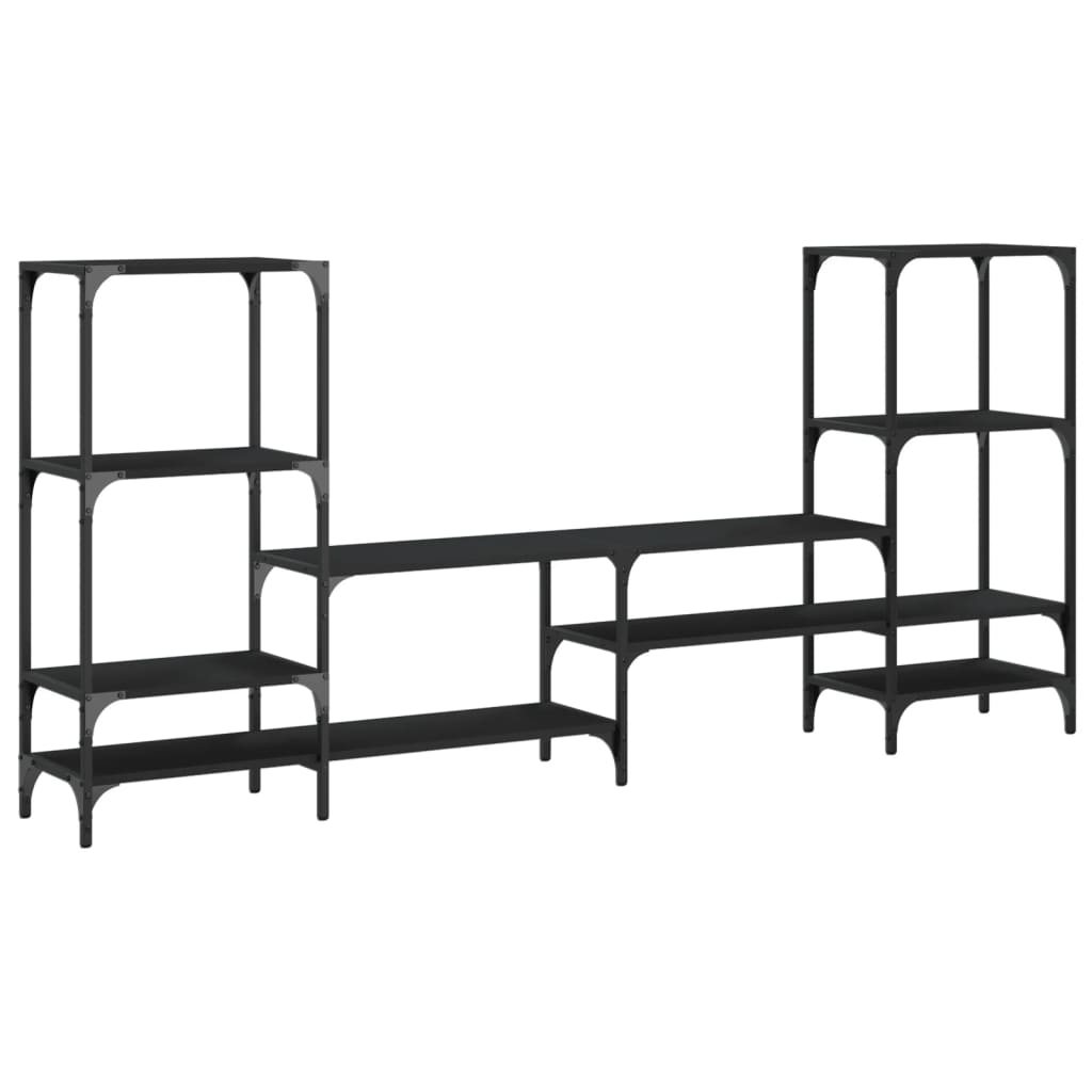Meuble TV noir 206,5x28,5x95 cm Bois d'ingénierie - XIOS