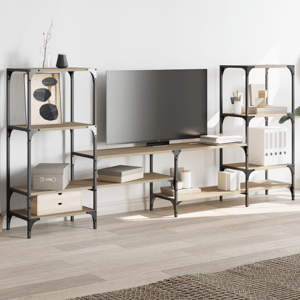 Meuble TV chêne sonoma 206,5x28,5x95 cm bois d'ingénierie - XIOS