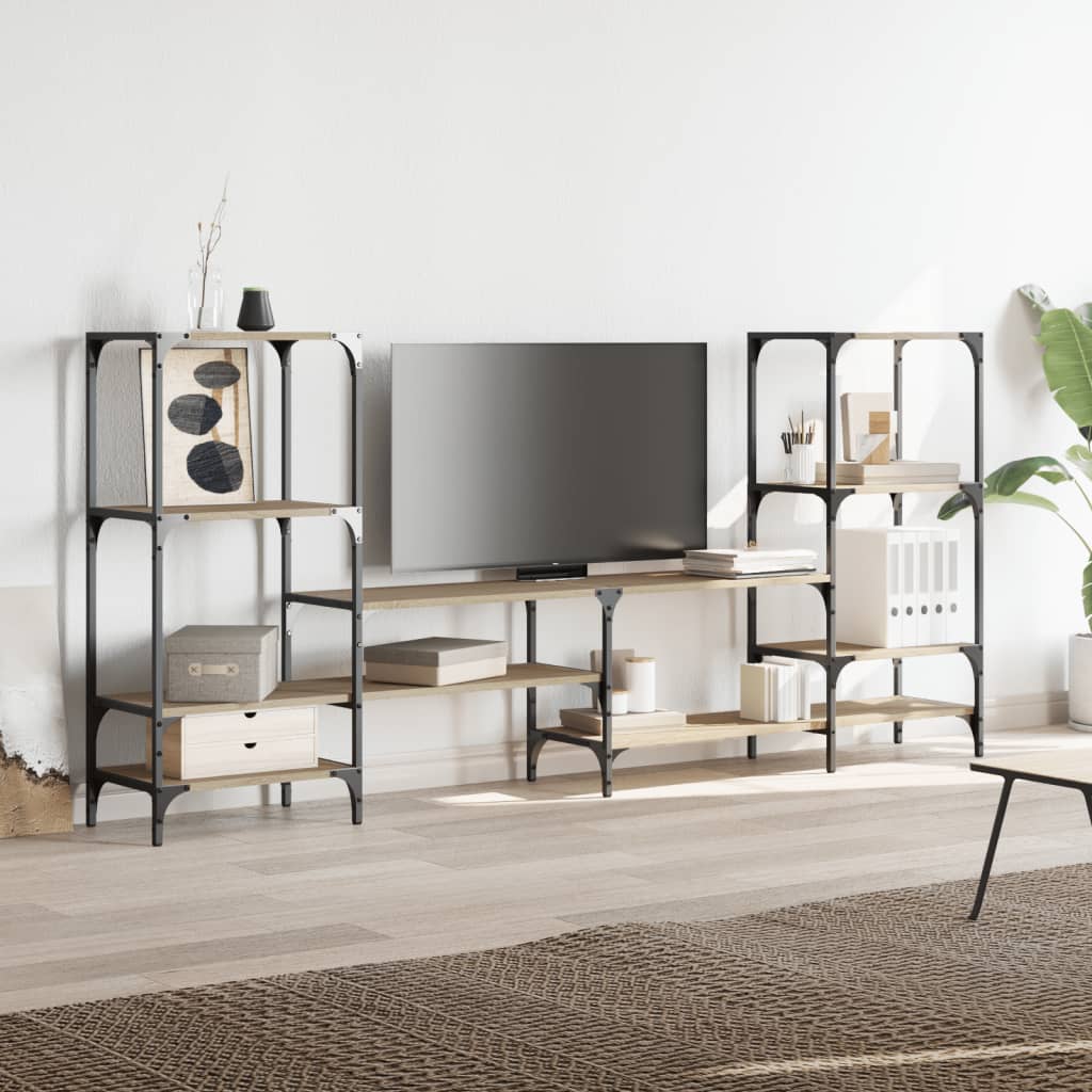 Meuble TV chêne sonoma 206,5x28,5x95 cm bois d'ingénierie - XIOS