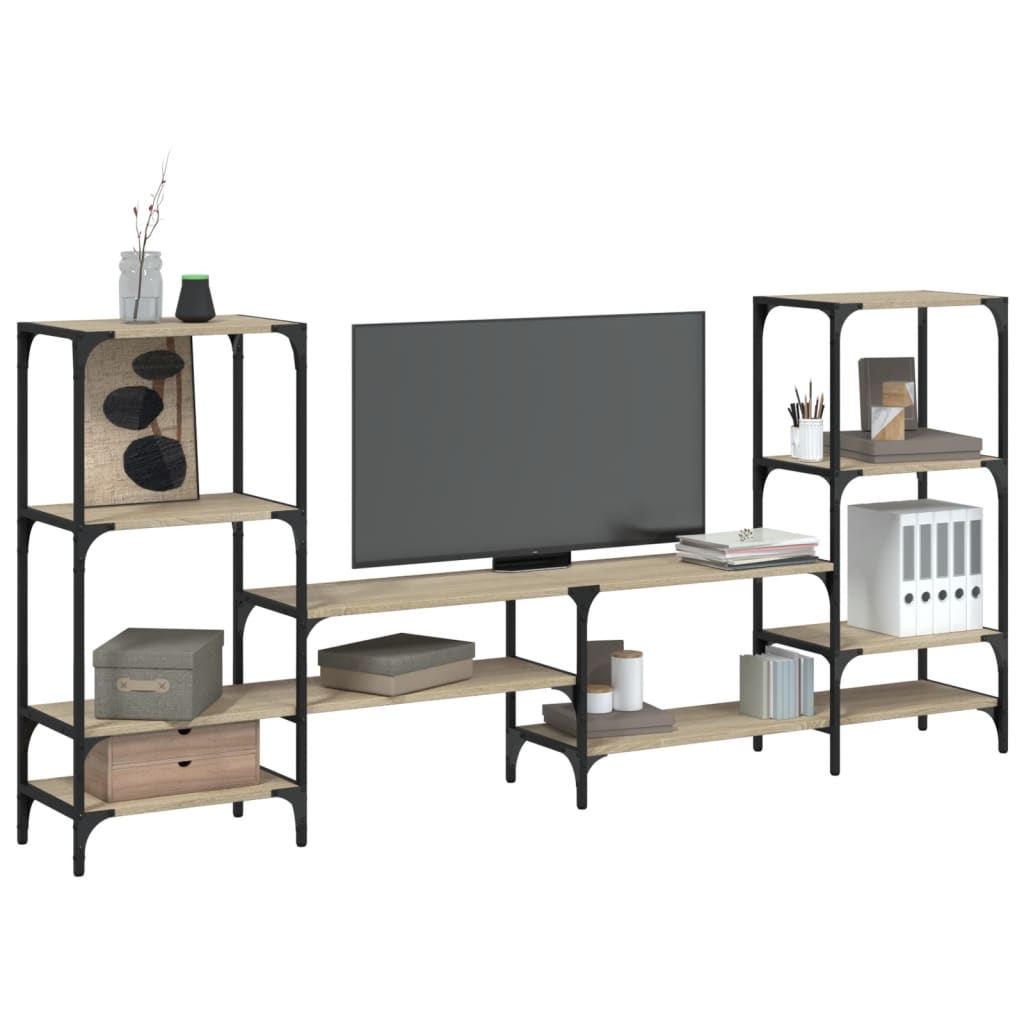 Meuble TV chêne sonoma 206,5x28,5x95 cm bois d'ingénierie - XIOS