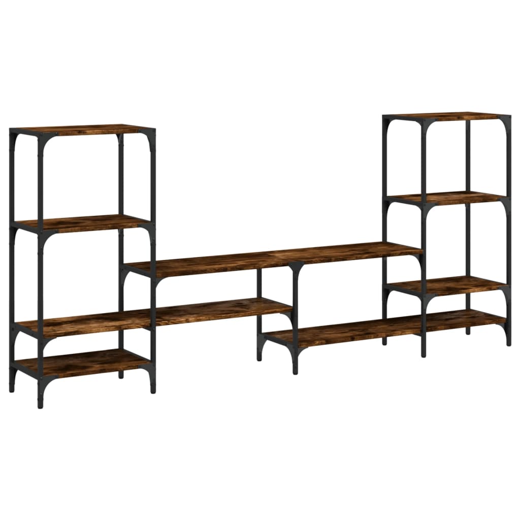 Meuble TV chêne fumé 206,5x28,5x95 cm bois d'ingénierie - XIOS
