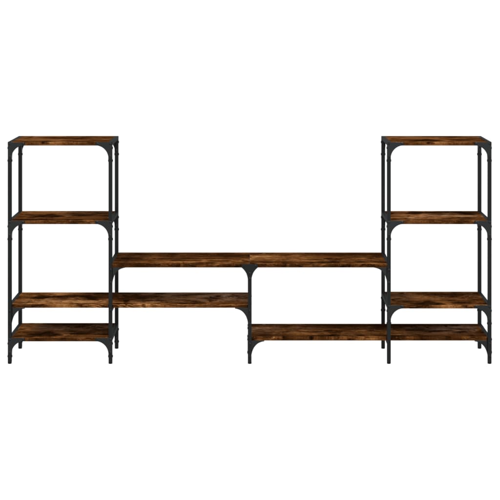 Meuble TV chêne fumé 206,5x28,5x95 cm bois d'ingénierie - XIOS