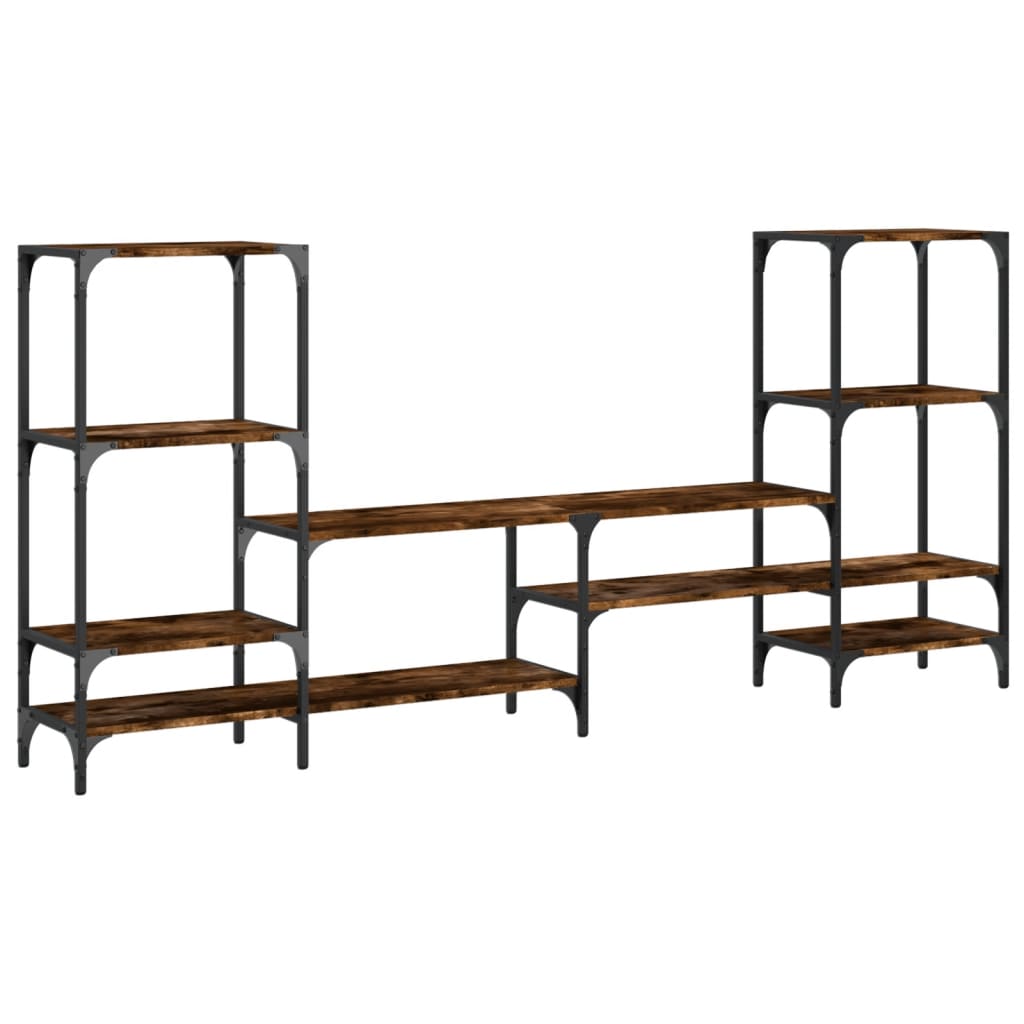 Meuble TV chêne fumé 206,5x28,5x95 cm bois d'ingénierie - XIOS