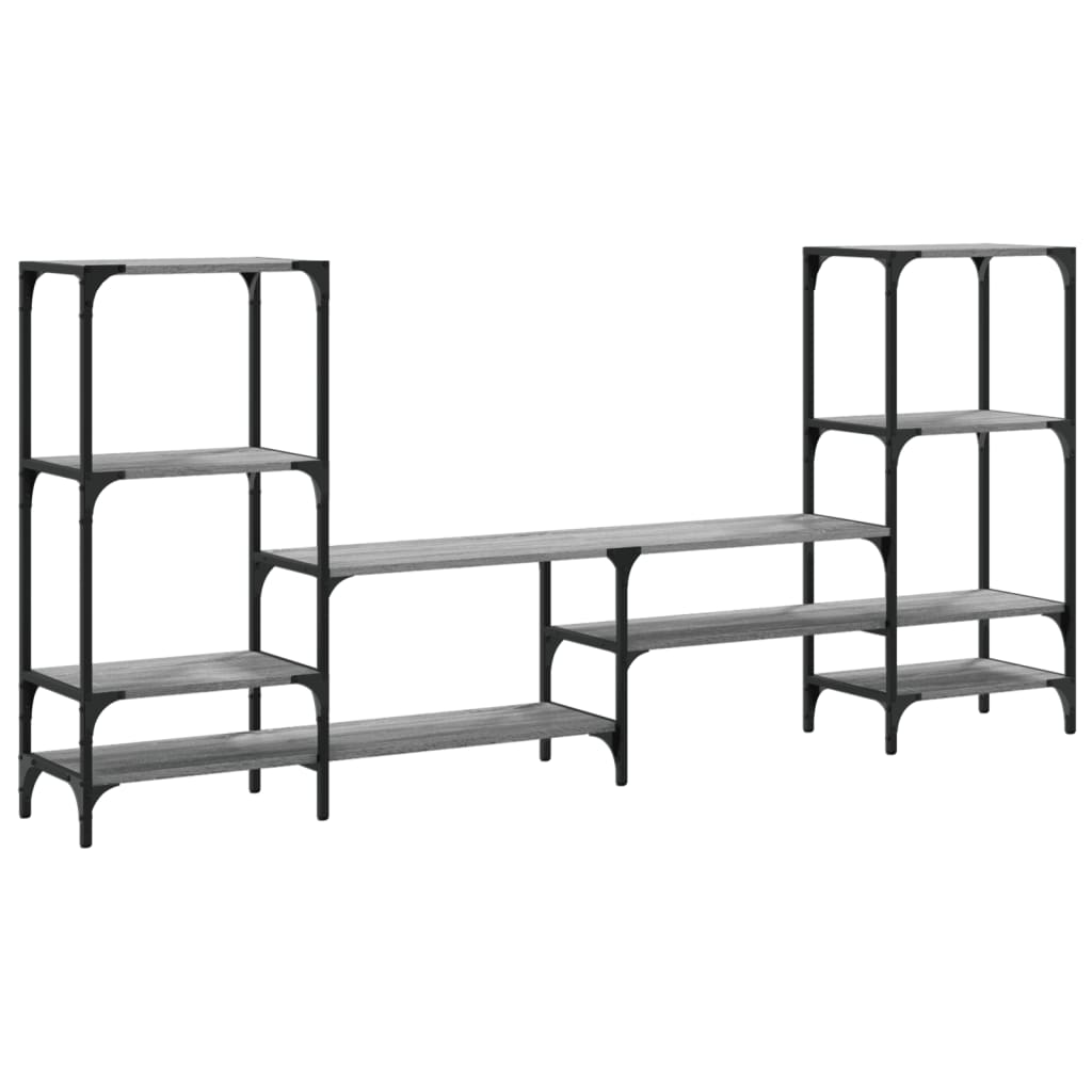 Meuble TV sonoma gris 206,5x28,5x95 cm bois d'ingénierie - XIOS