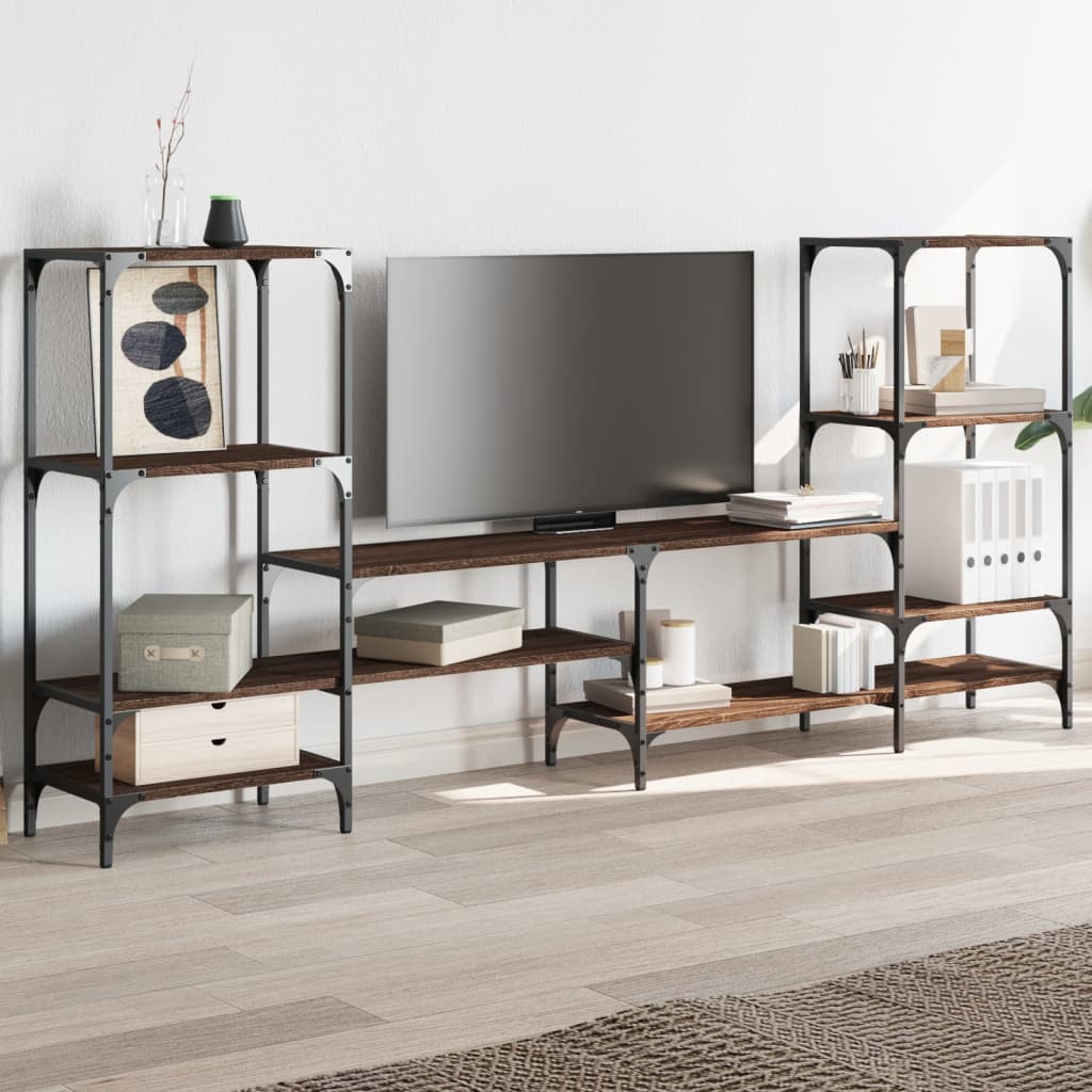 Meuble TV chêne marron 206,5x28,5x95 cm bois d'ingénierie - XIOS