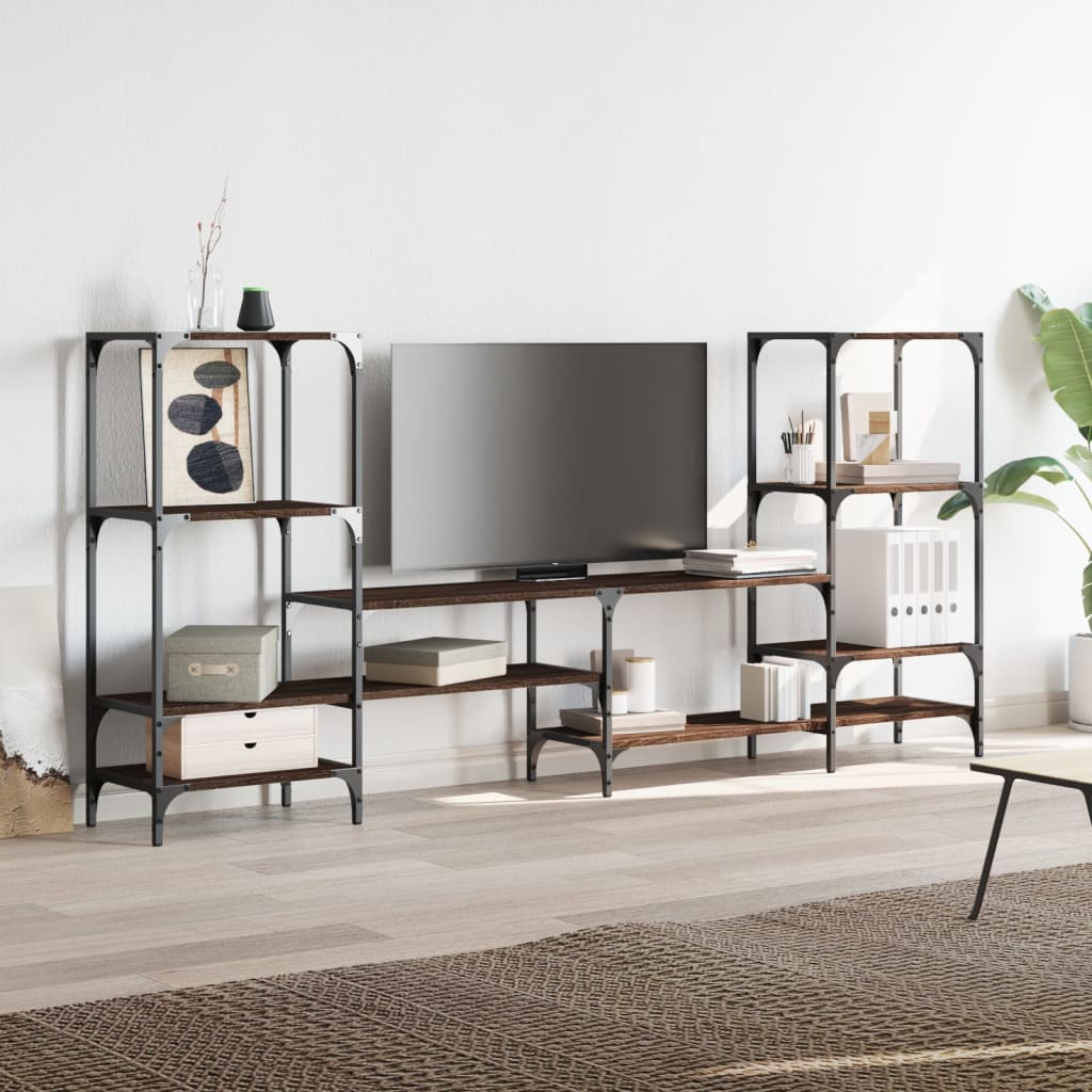 Meuble TV chêne marron 206,5x28,5x95 cm bois d'ingénierie - XIOS