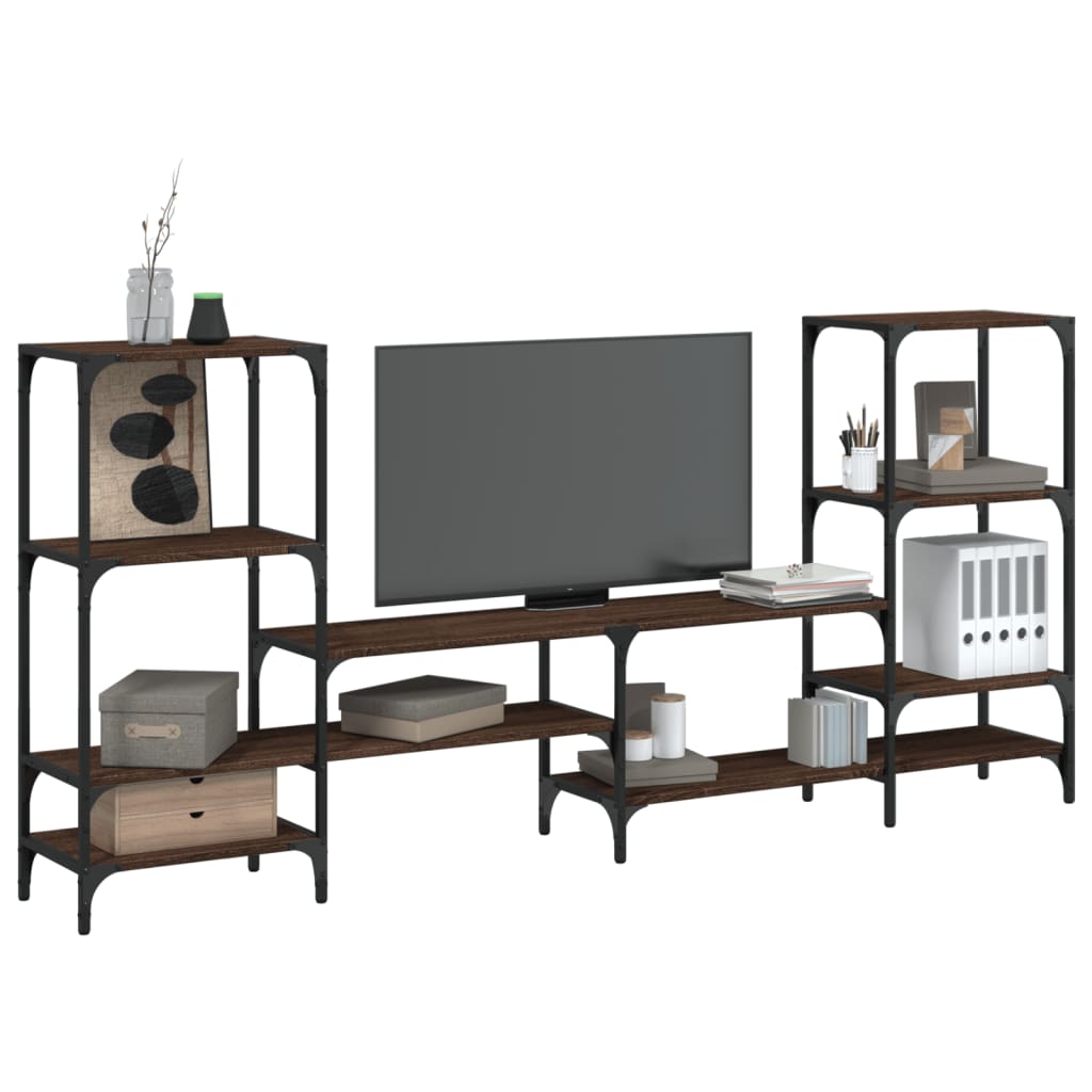 Meuble TV chêne marron 206,5x28,5x95 cm bois d'ingénierie - XIOS