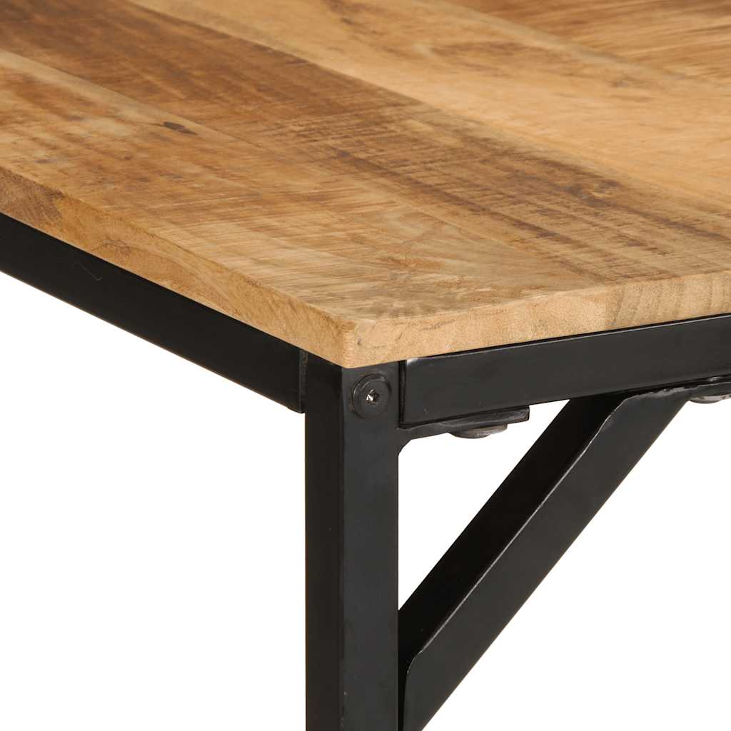 Table à manger 220x90x75 cm bois de manguier massif brut