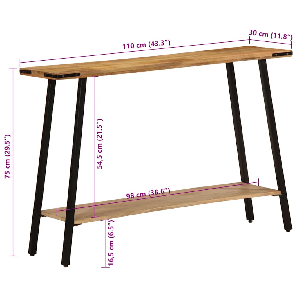 Table console 110x30x75 cm bois de manguier massif - XIOS