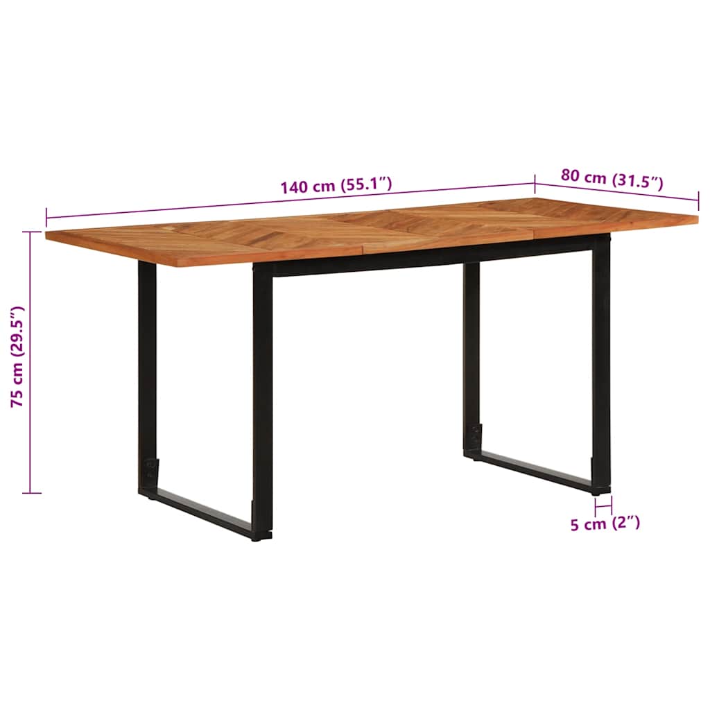Table à manger 160x80x75 cm bois massif d'acacia - XIOS