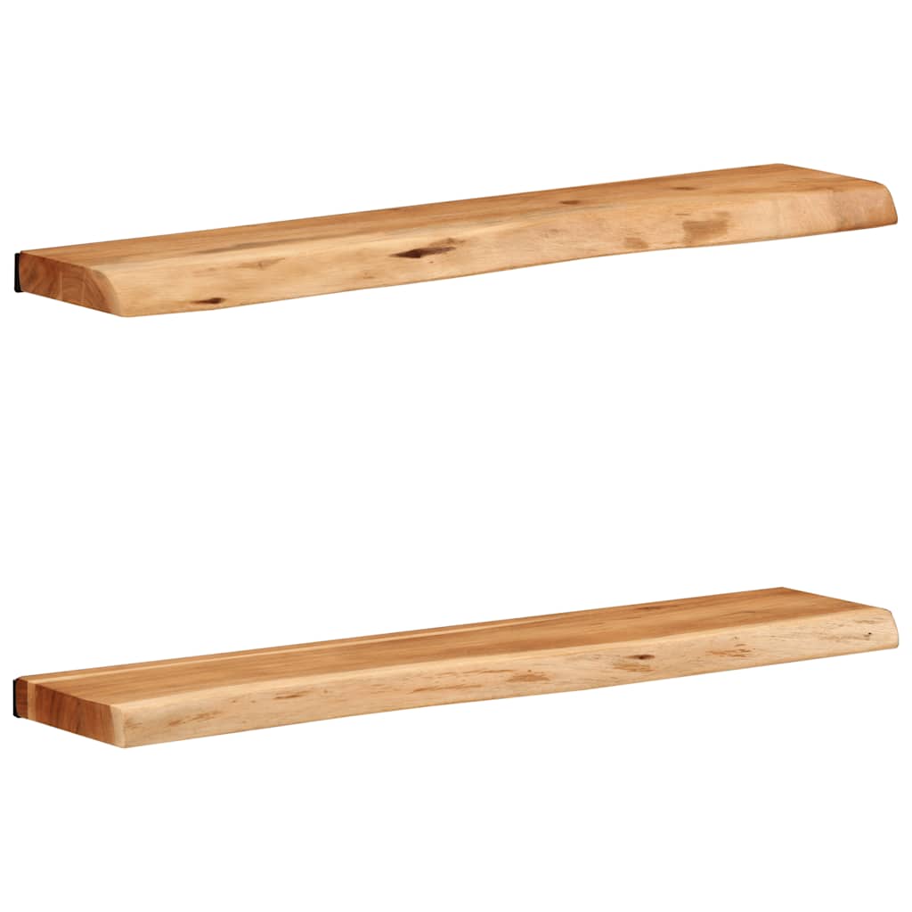 Étagères murales 2 pcs 80x20x3,5 cm bois massif d'acacia - XIOS